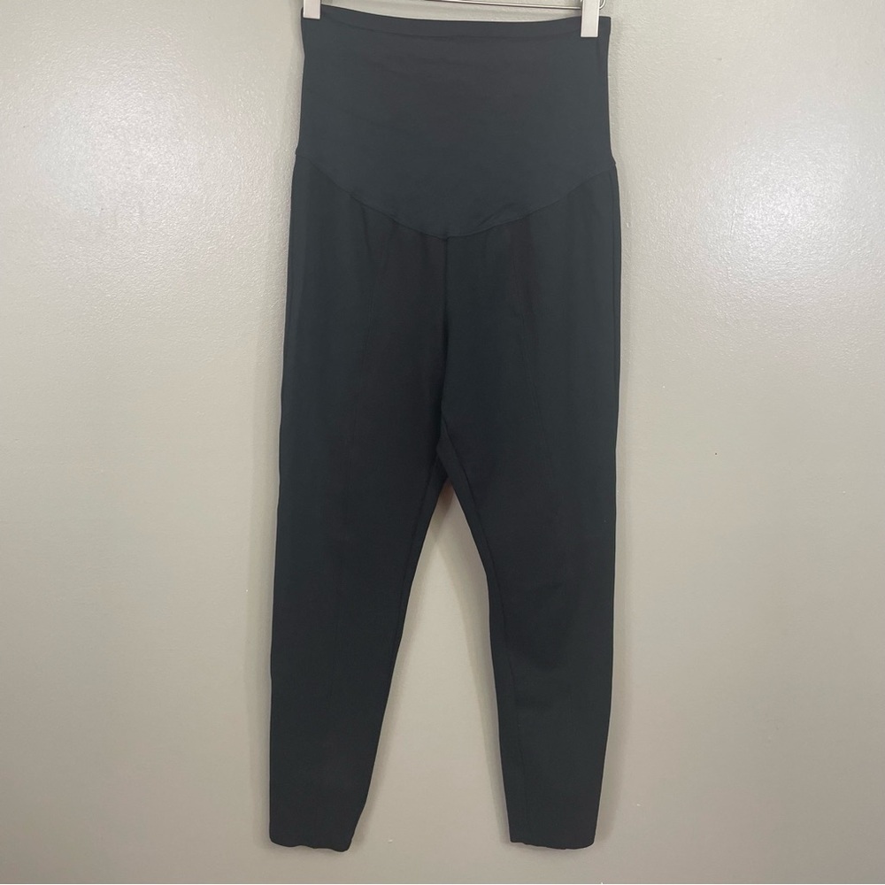 Gap Maternity Womens Medium Full Panel pants  Ponte seam black jack